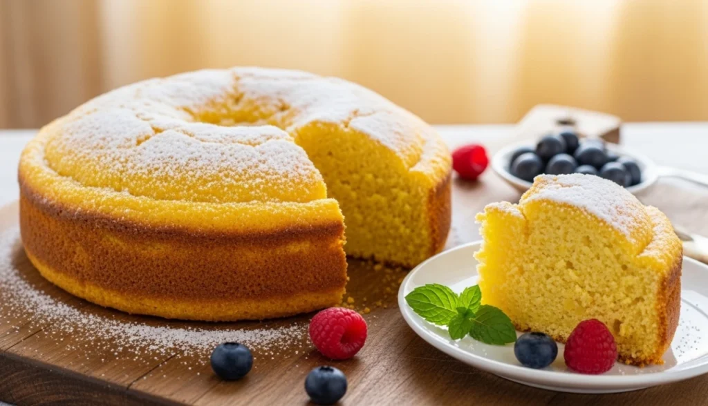 Bolo de fubá fofinho igual de vó