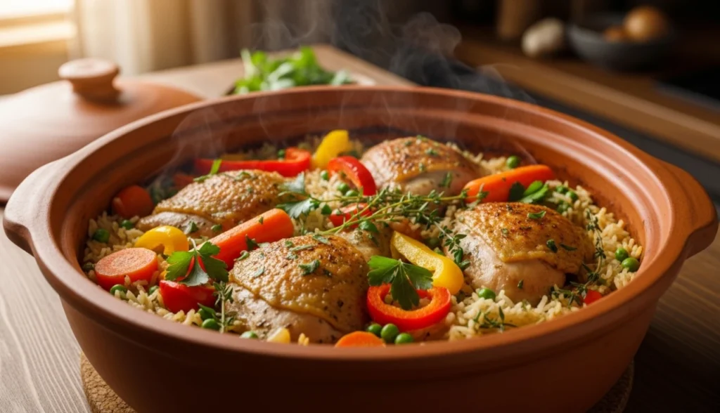 Frango com arroz de uma panela só