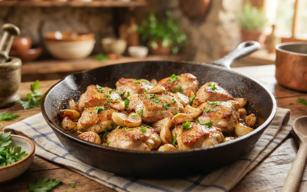 Frango ao alho e óleo simples