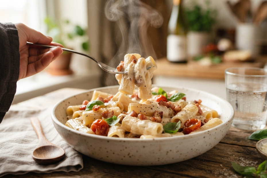 macarrão cremoso fácil e rápido